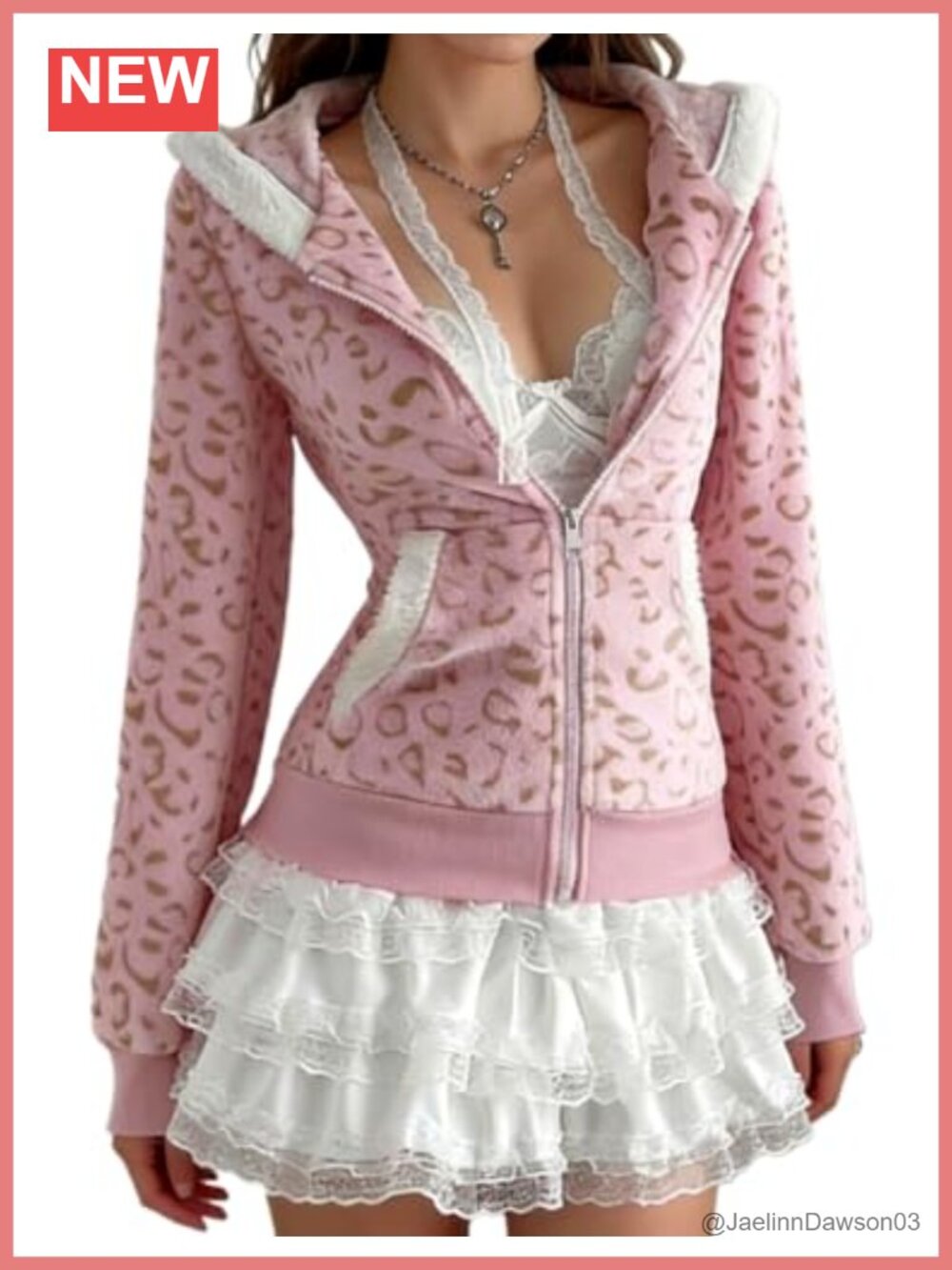 Women Fleece Zip Up Hoodie Leopard Print Slim Fit Sweatshirt